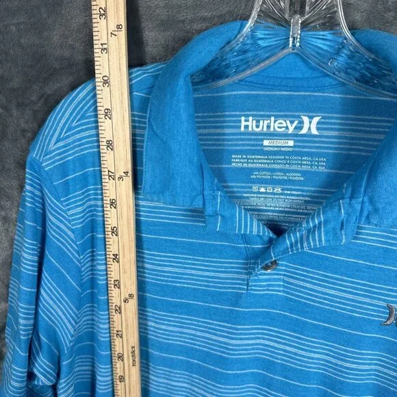 Hurley Shirt Men's Polo Blue Size Medium - Picture 8 of 10